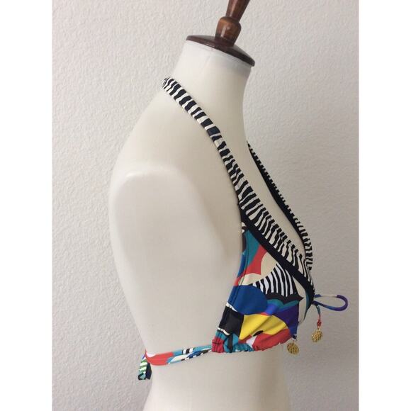 Bleu Rod Beattie Bikini Triangle Top Striped Geometric Swimwear - Picture 5 of 7